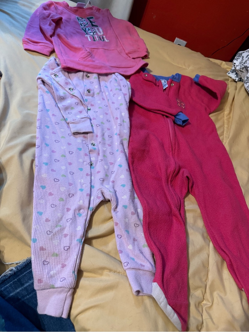 Lot of 18m sleepers and shirt Pink One-Piece Sleepwear Pack - Pink & Light Pink